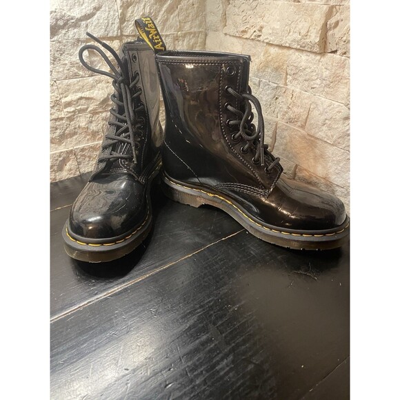 Dr. Martens 1460 Womens Patent Leather Combat Boots in Black, Size 8 US8 EU39 - Picture 3 of 12